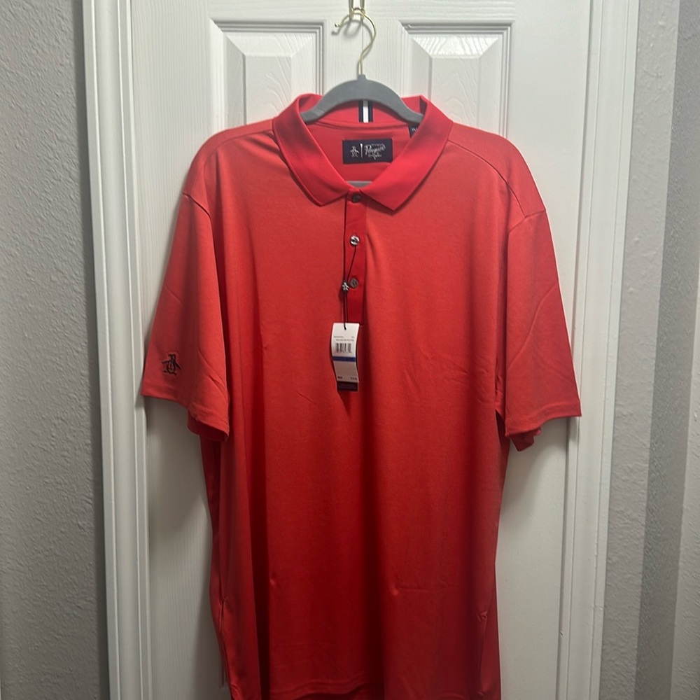 NWT Original Penguin polo XL - “High Risk Red Heather “🐧